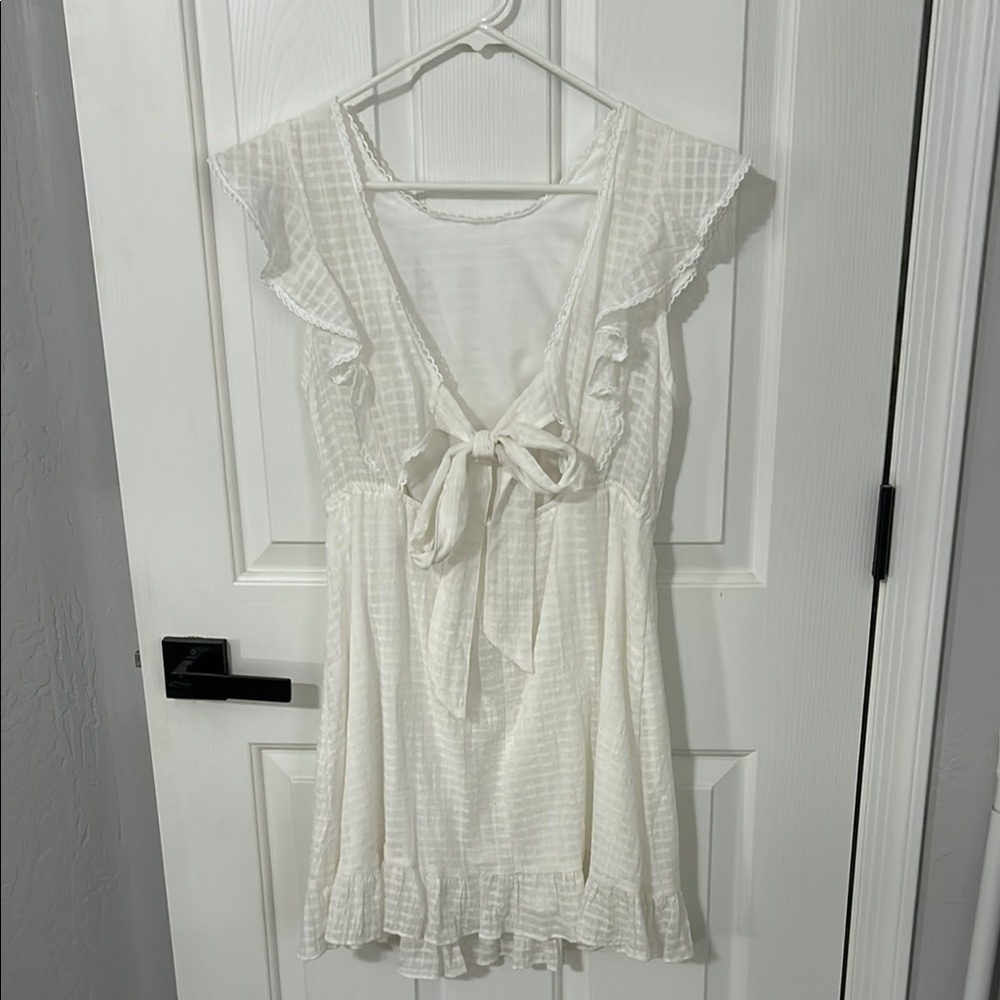 SHEIN White Ruffle Dress - Picture 2 of 5